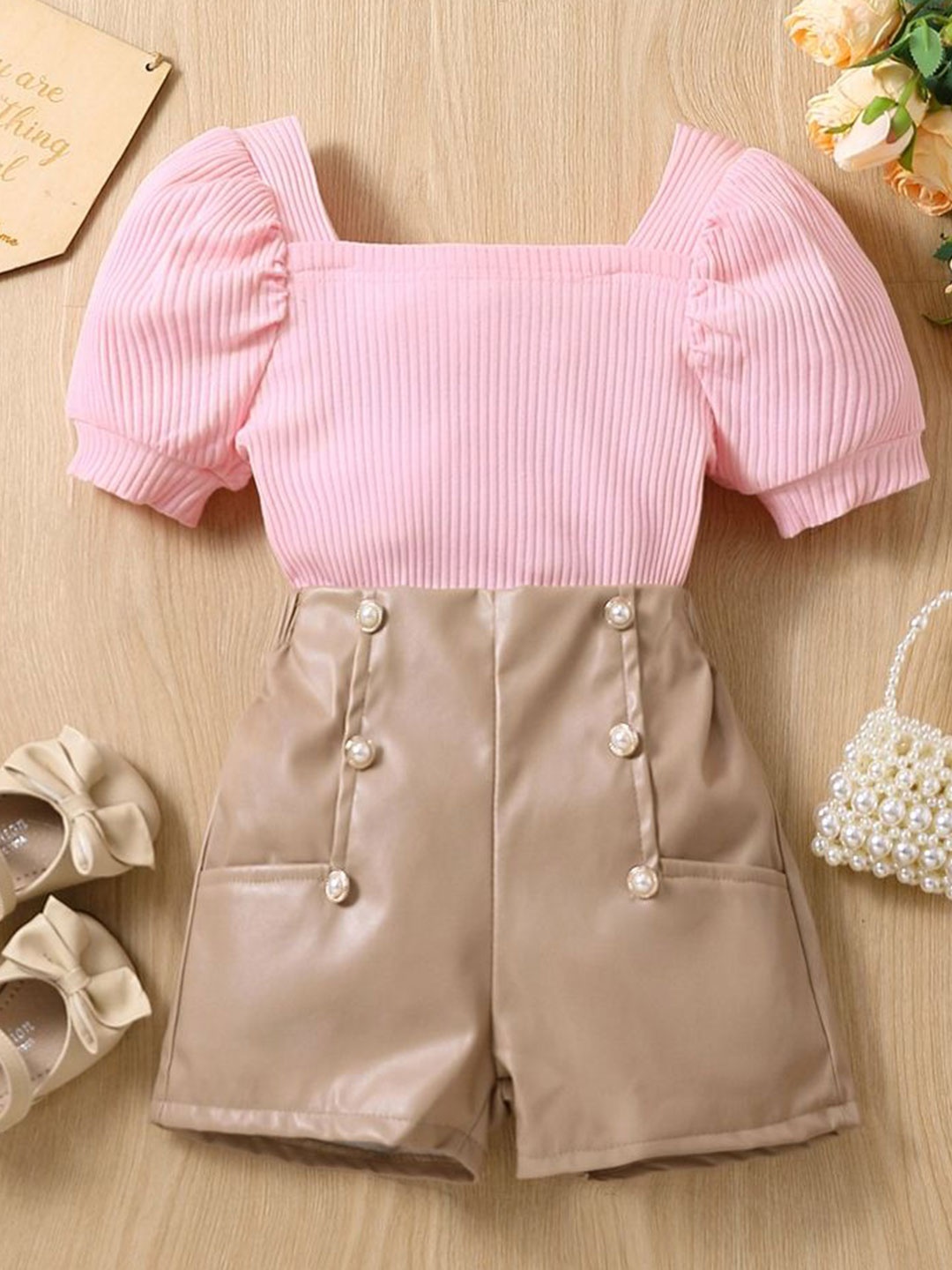 

LULU & SKY Girls Top with Skirt, Pink
