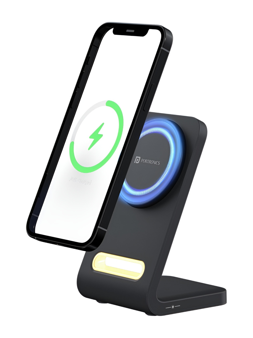 

Portronics Flux 15W Qi2 Enabled Fast Charging Wireless Charger, MagSafe Compatible, Black