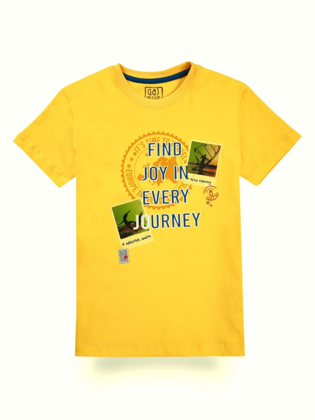 

Gini and Jony Boys Printed Applique T-shirt, Yellow