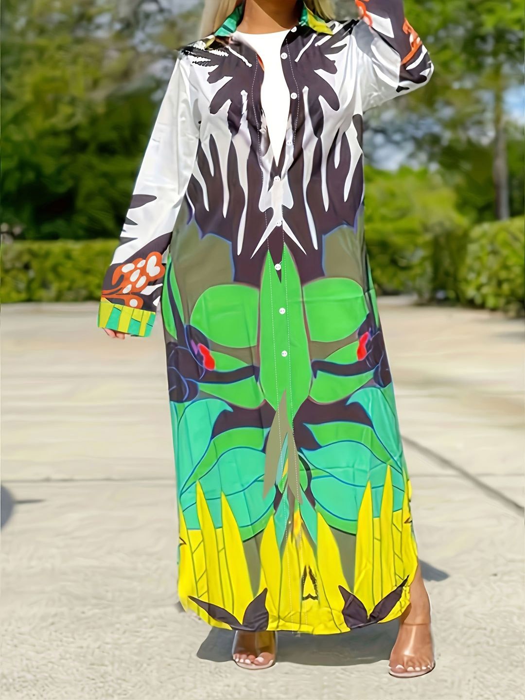 

all about you Print A-Line Dress, Green