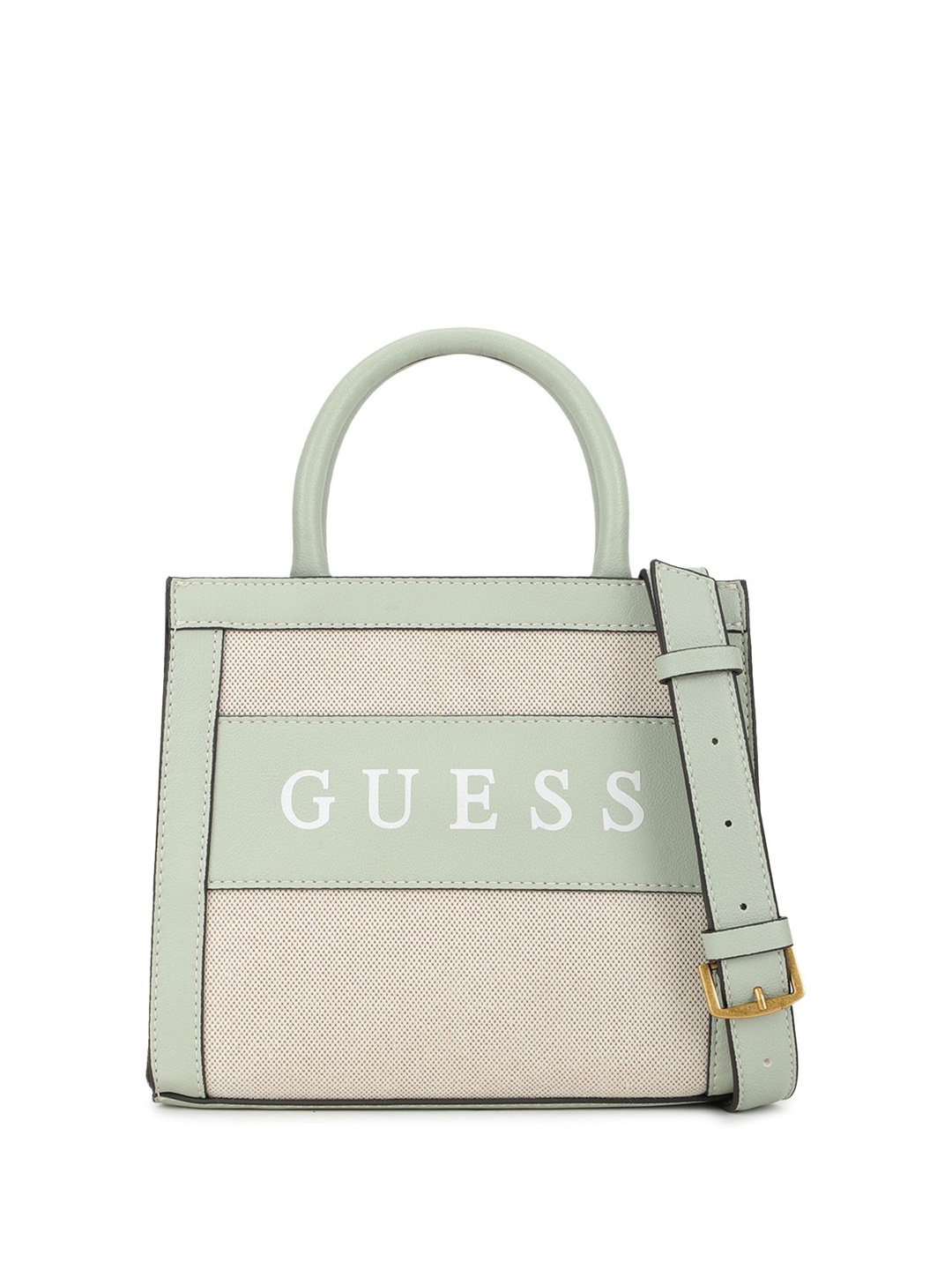 

GUESS Colourblocked PU Swagger Tote Bag, Green