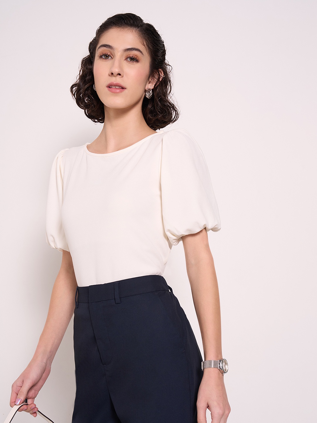 

Annabelle by Pantaloons Slit Sleeve Top, Off white