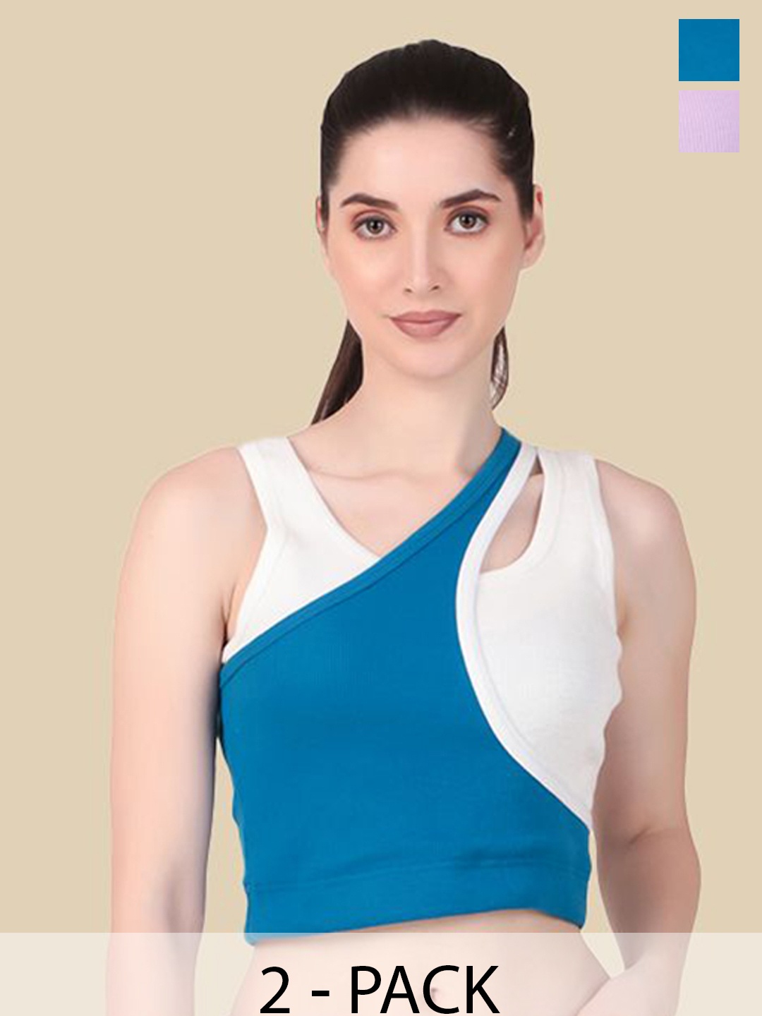 

Mast & Harbour Cotton Bralette Crop Top, Multi