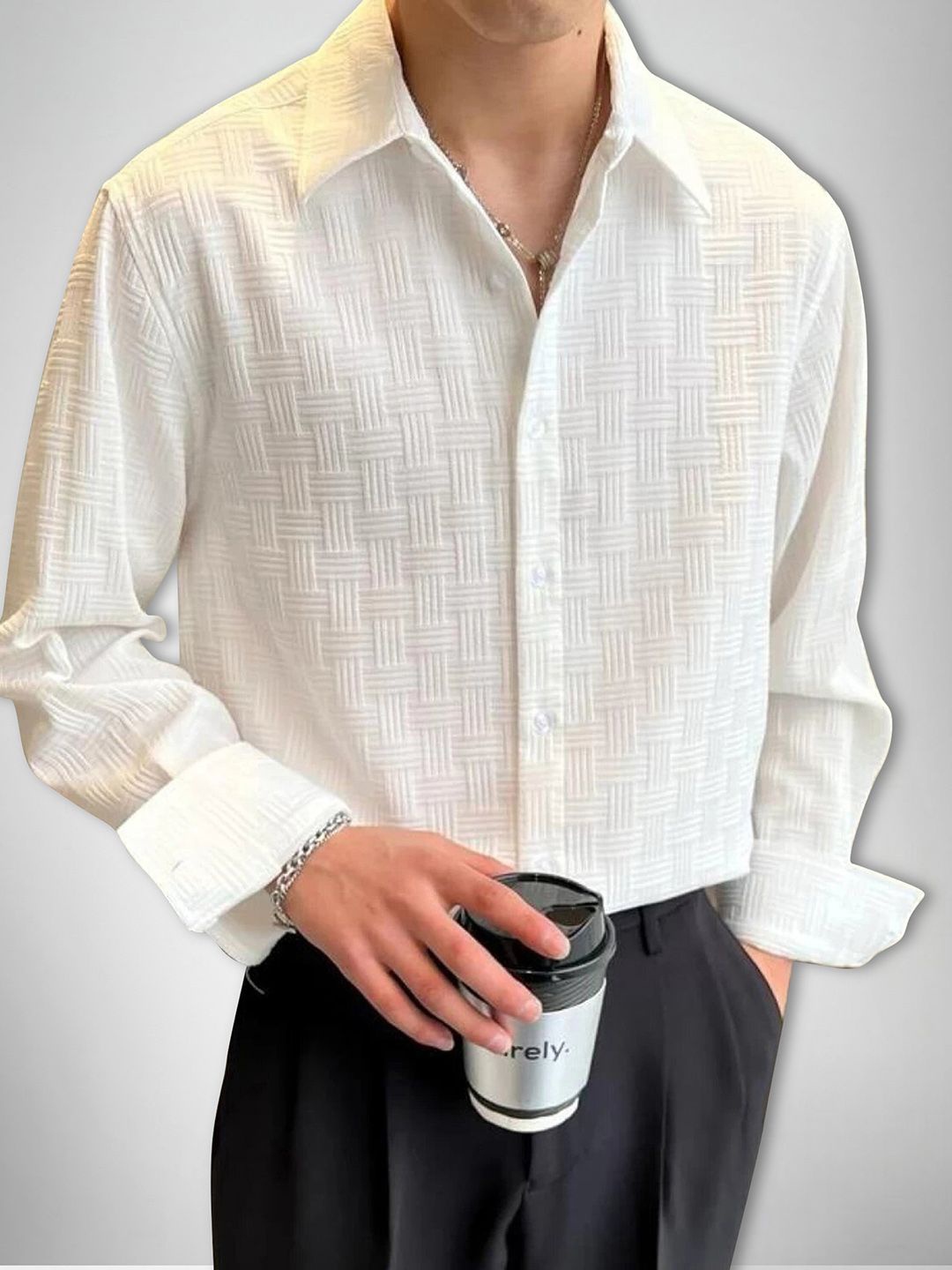 

Moda Rapido Men Original Opaque Casual Shirt, White