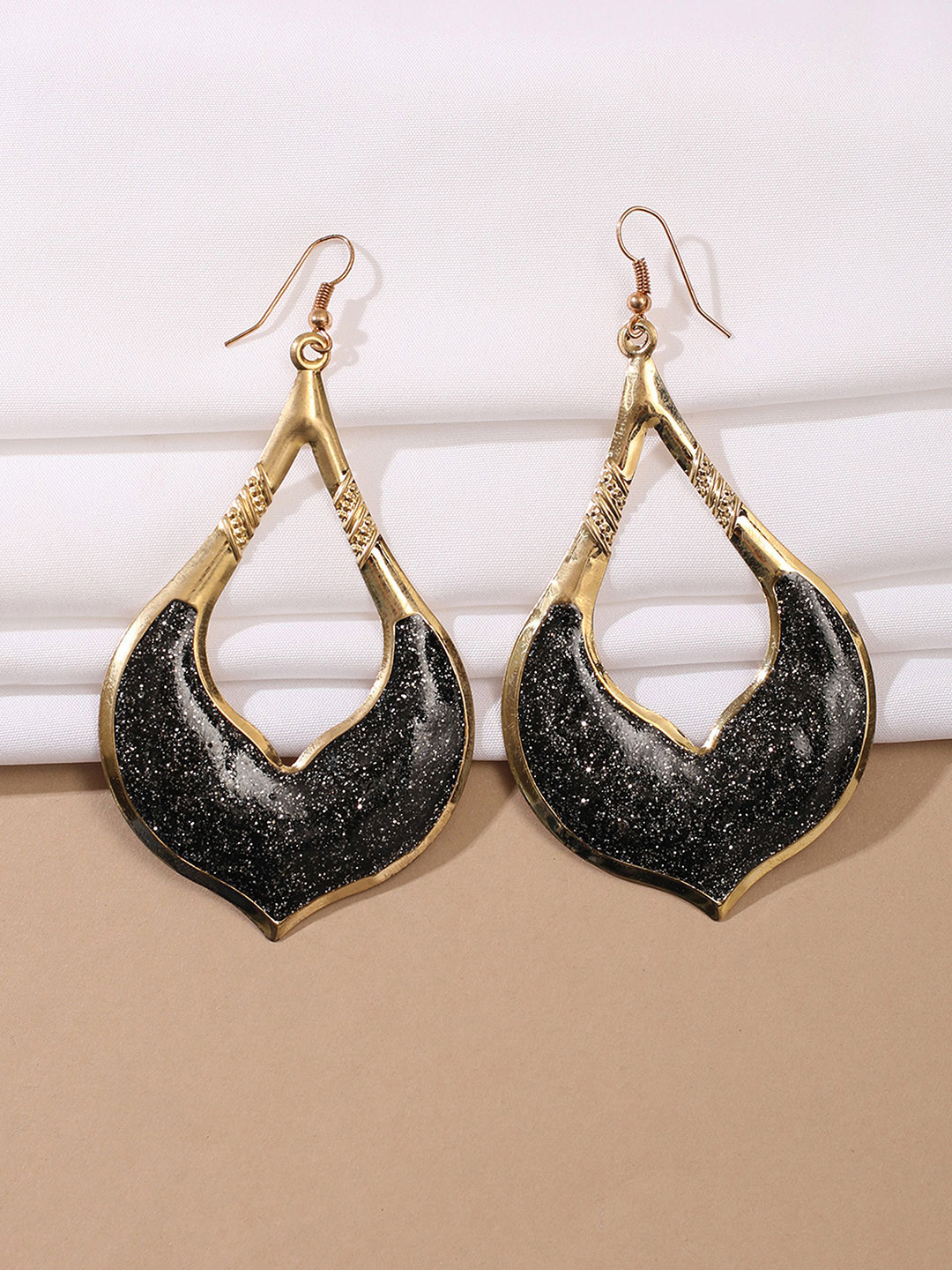 

Anouk Contemporary Drop Earrings, Black