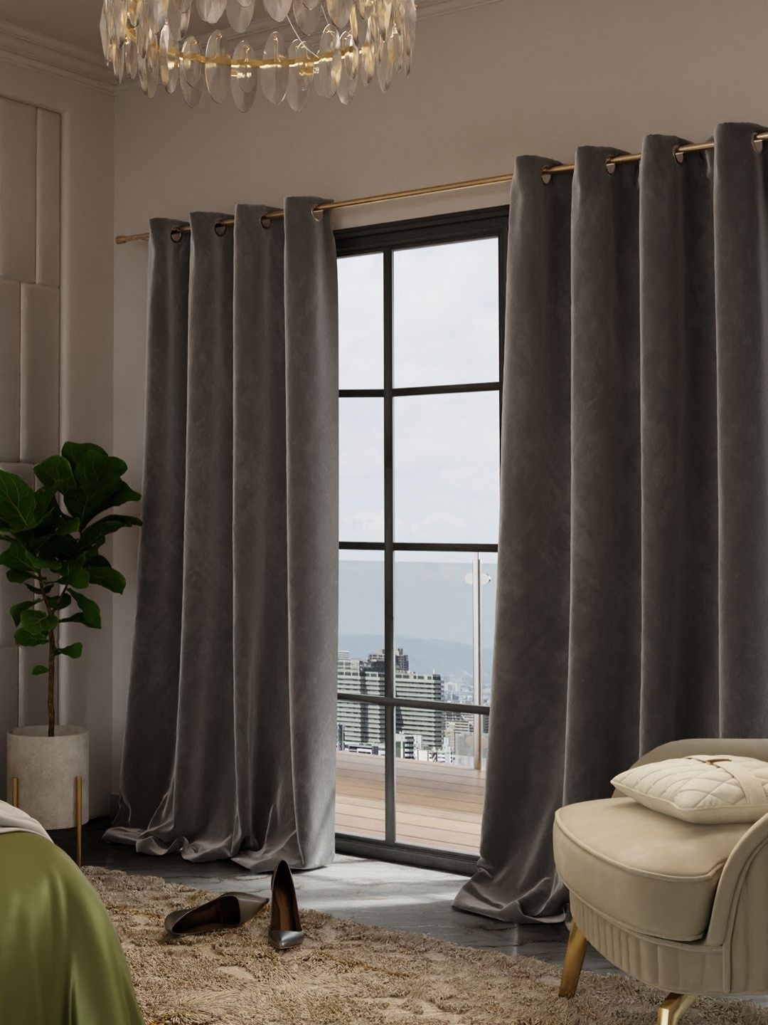 

Stoa Paris Date Night Black Set of 2 Door Curtains