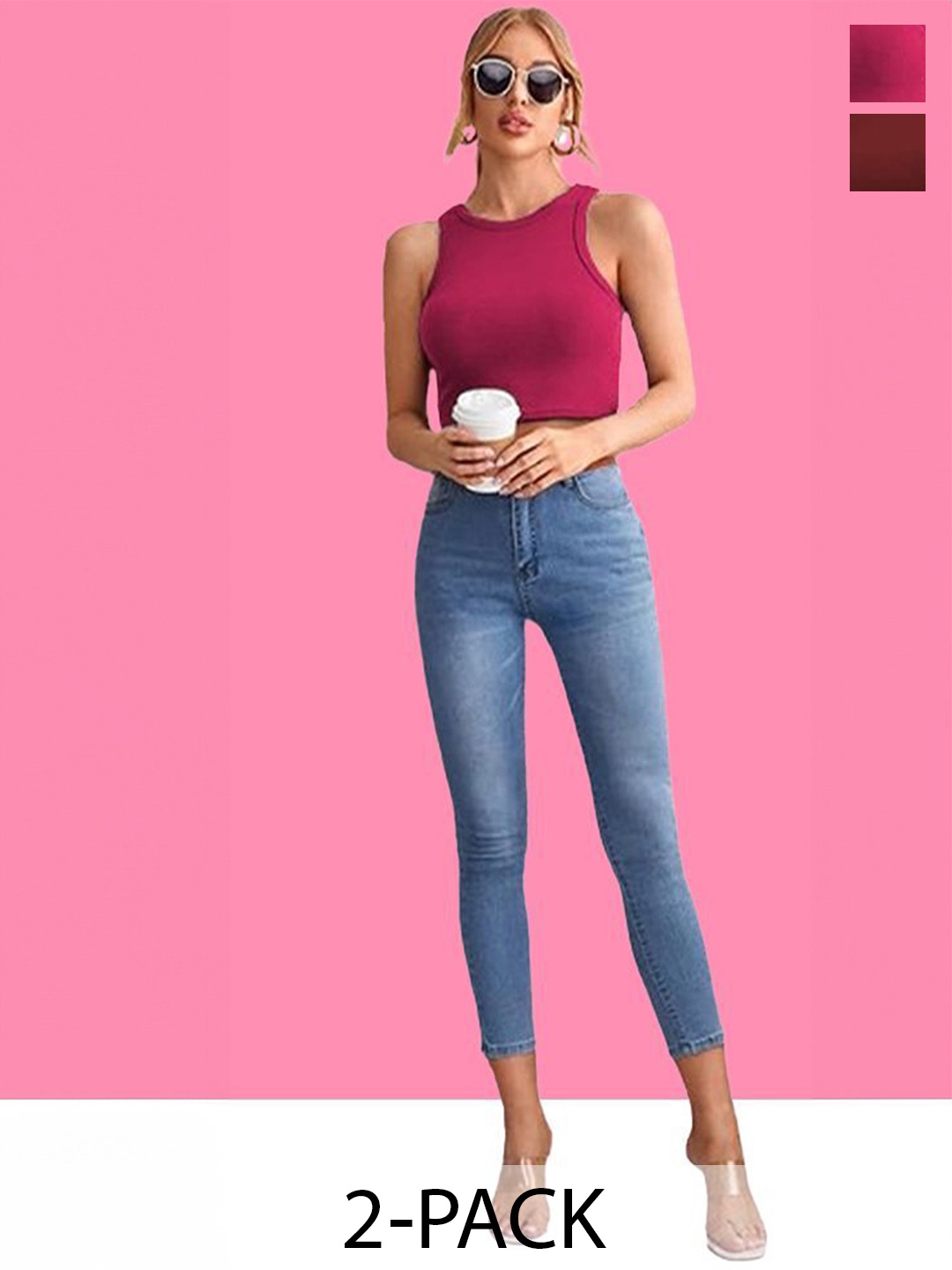 

Mast & Harbour Cotton Crop Top, Multi