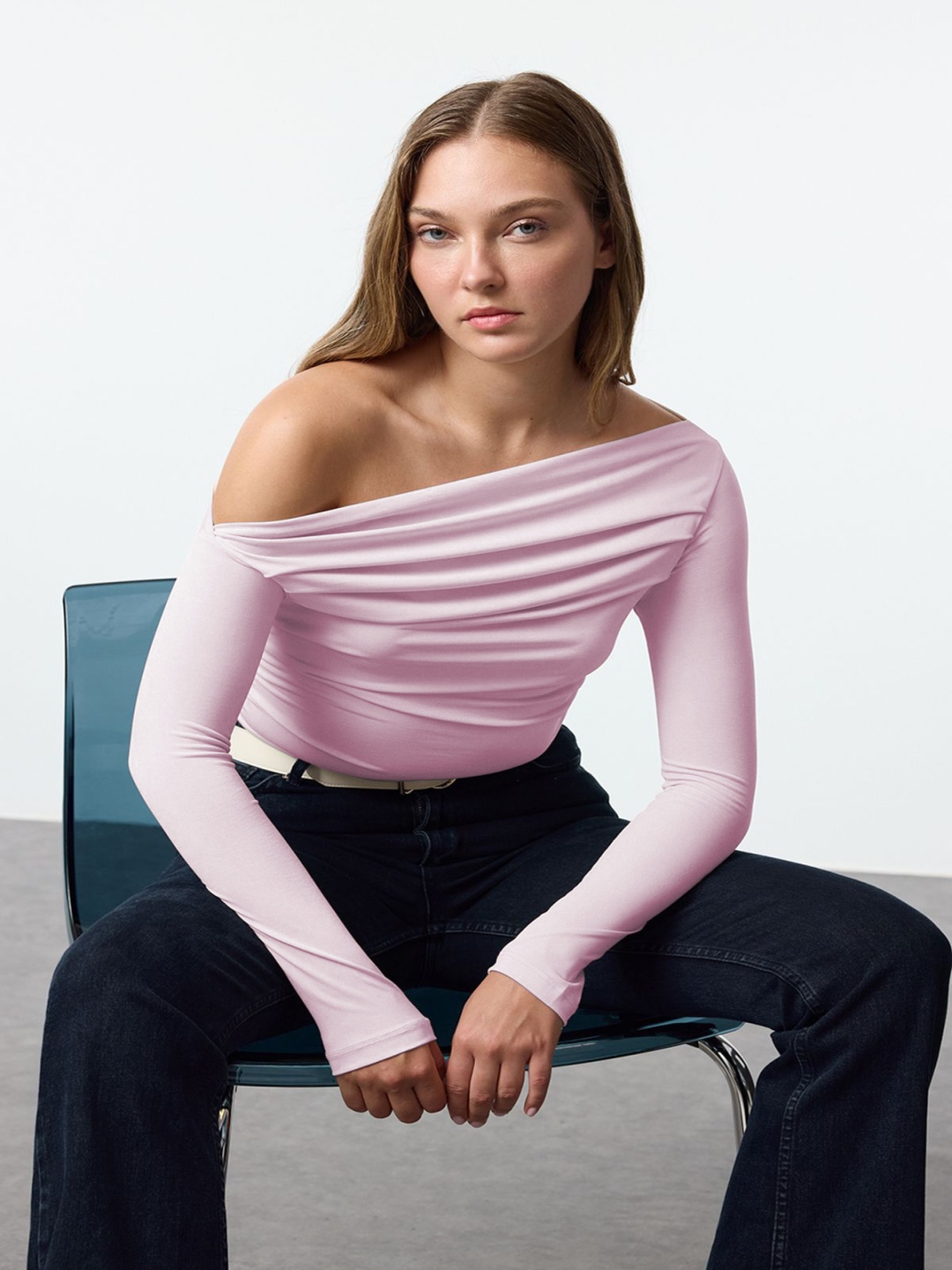 

Trendyol Striped One Shoulder Top, Na