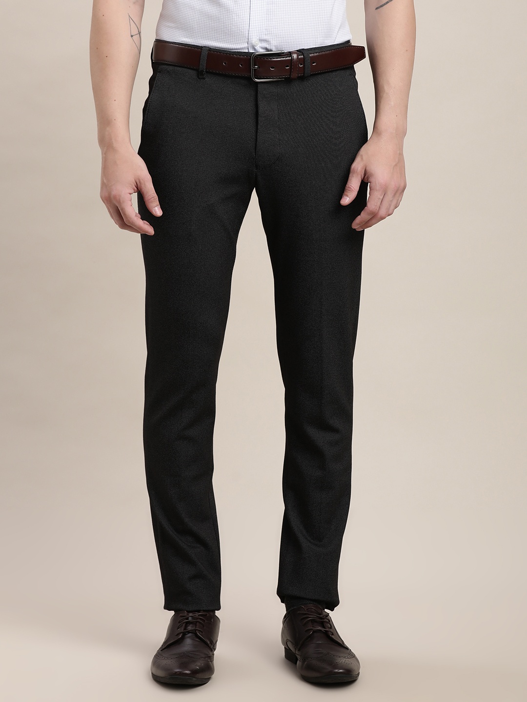 

Turtle Men Classic Slim Fit Trousers, Grey