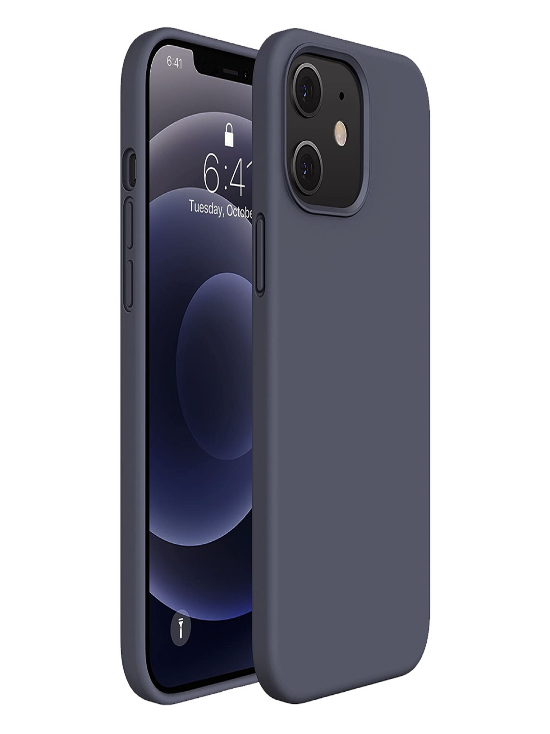 

LIRAMARK Solid Printed iPhone 12 Mini Back Case Mobile Accessories, Grey