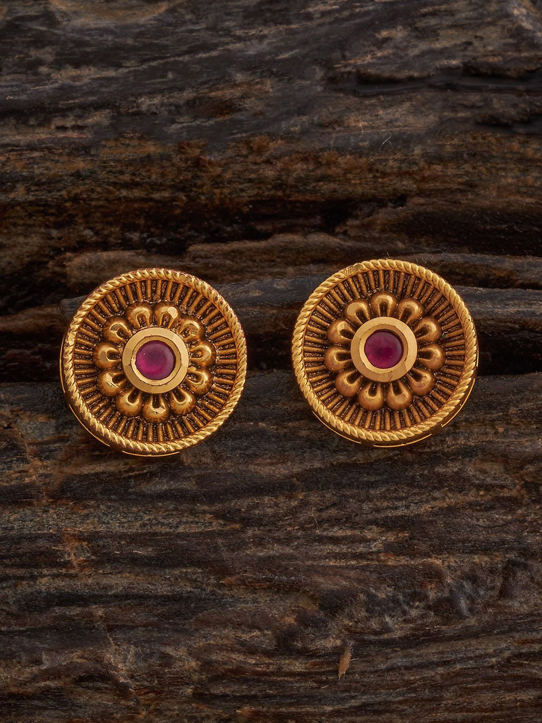 

Kushal's Fashion Jewellery Contemporary Studs Earrings, Red