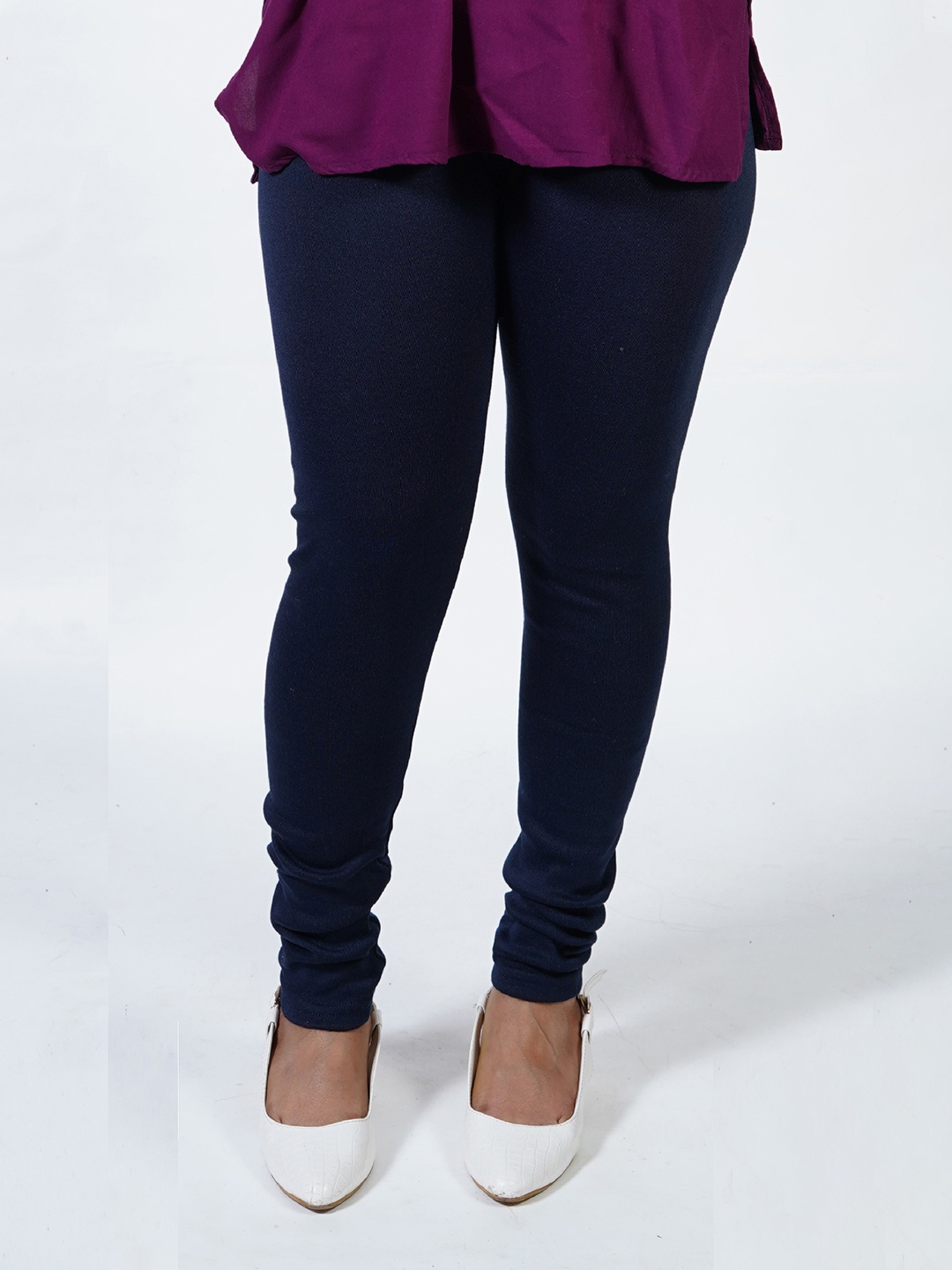 

URBAN KANYA Mid-Rise Churidar-Length Leggings, Navy blue