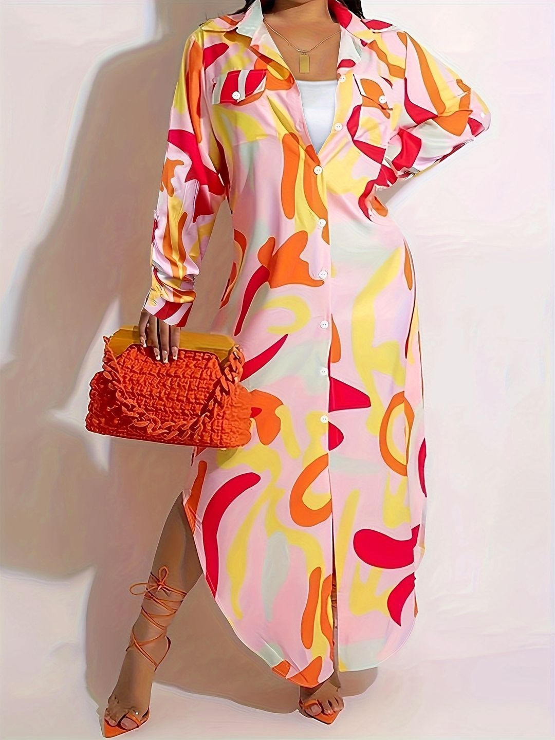 

all about you Print Sheath Maxi Dress, Pink