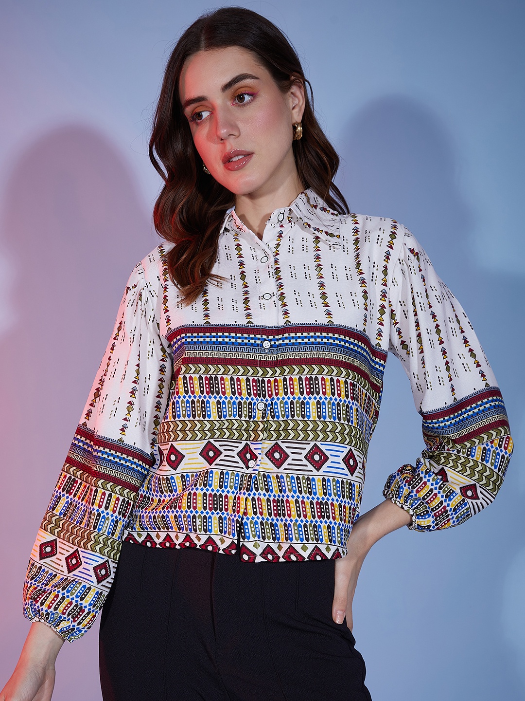 

DIMPY GARMENTS Women Standard Opaque Printed Casual Shirt, Maroon
