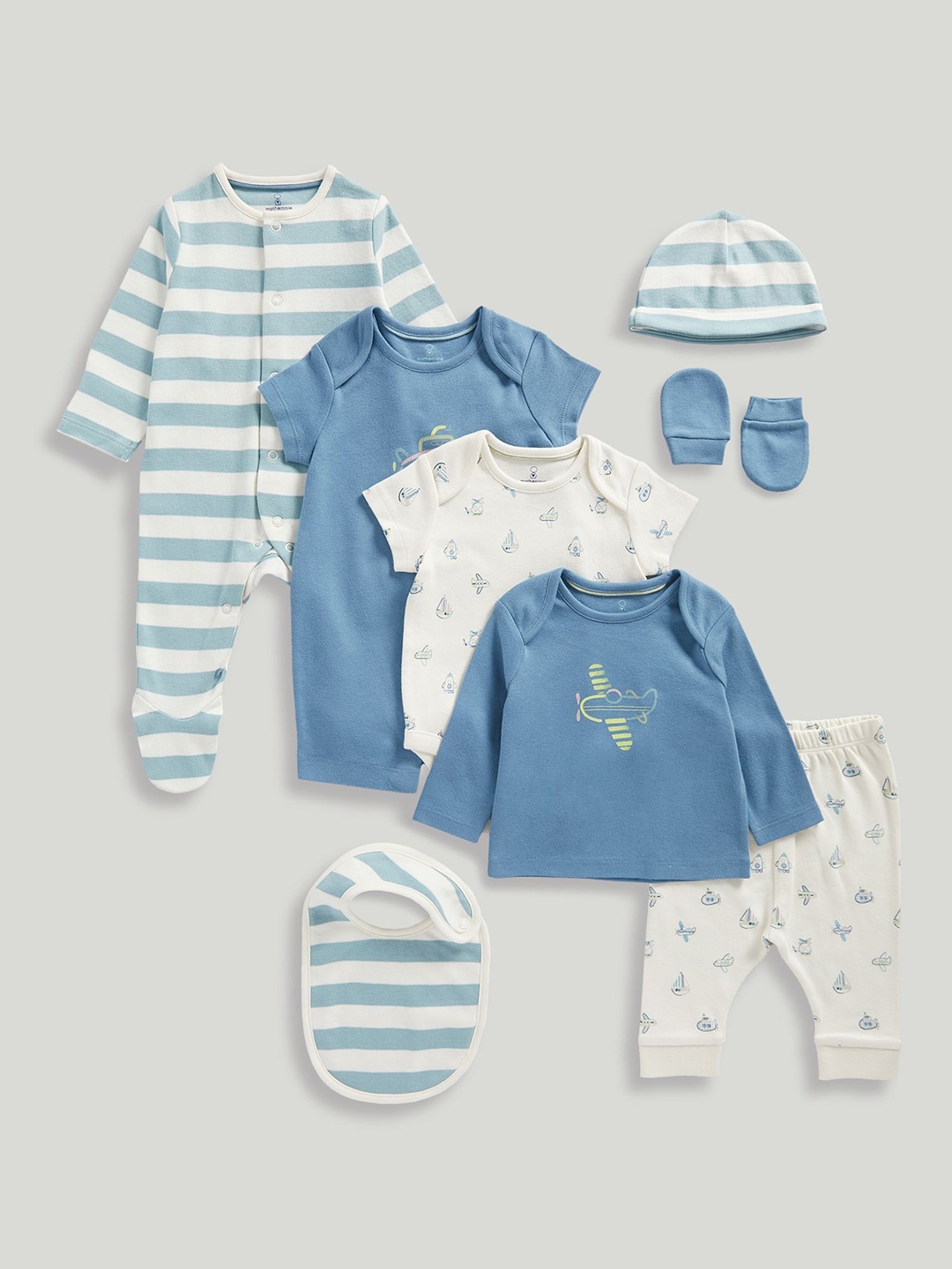 

mothercare Boys Printed Top with Leggings, Blue
