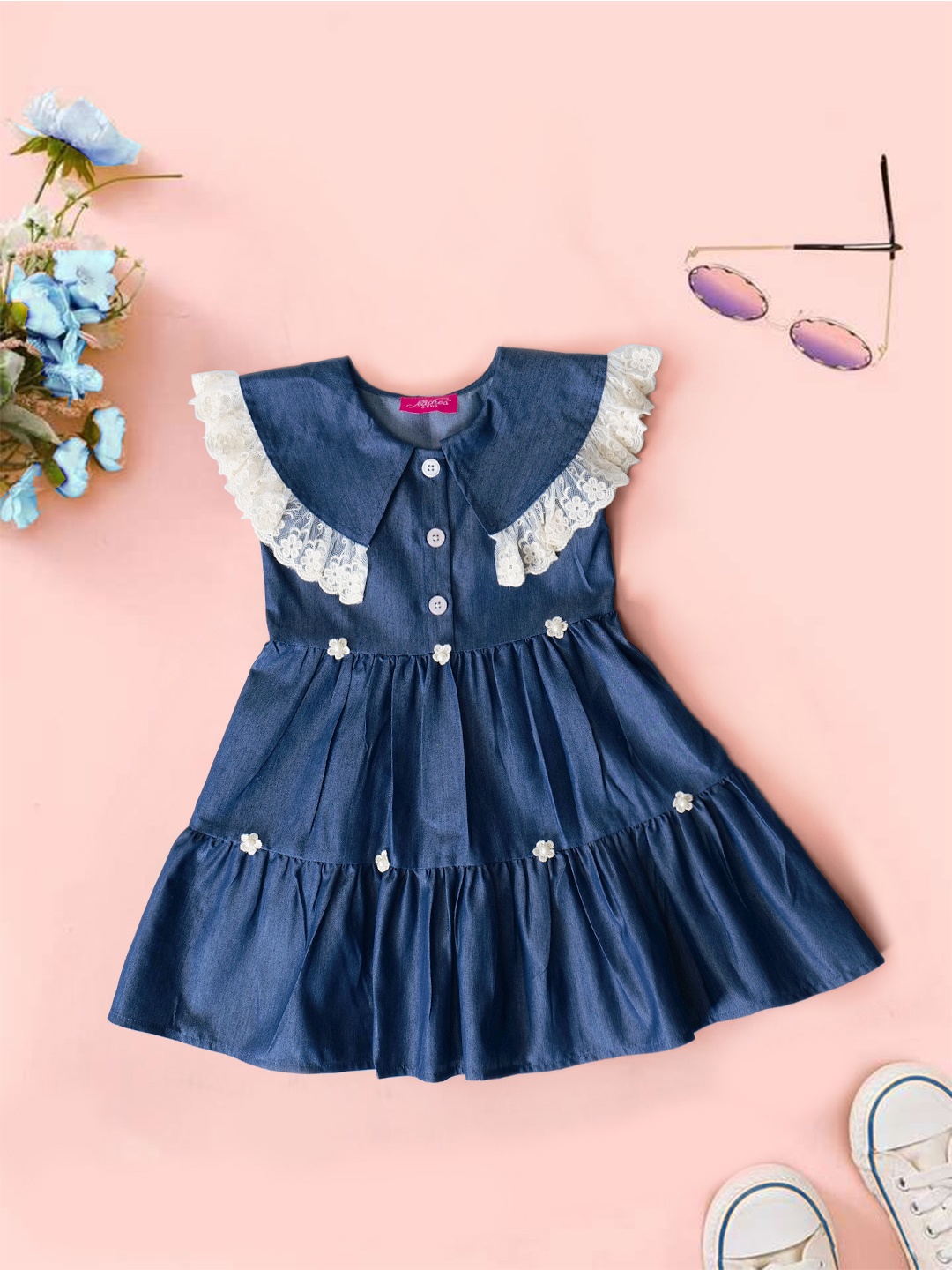 

pspeaches Denim Fit & Flare Dress, Blue
