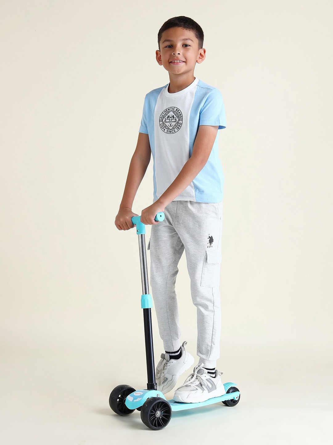 

U.S. Polo Assn. Kids Boys Regular Fit Joggers, Grey melange