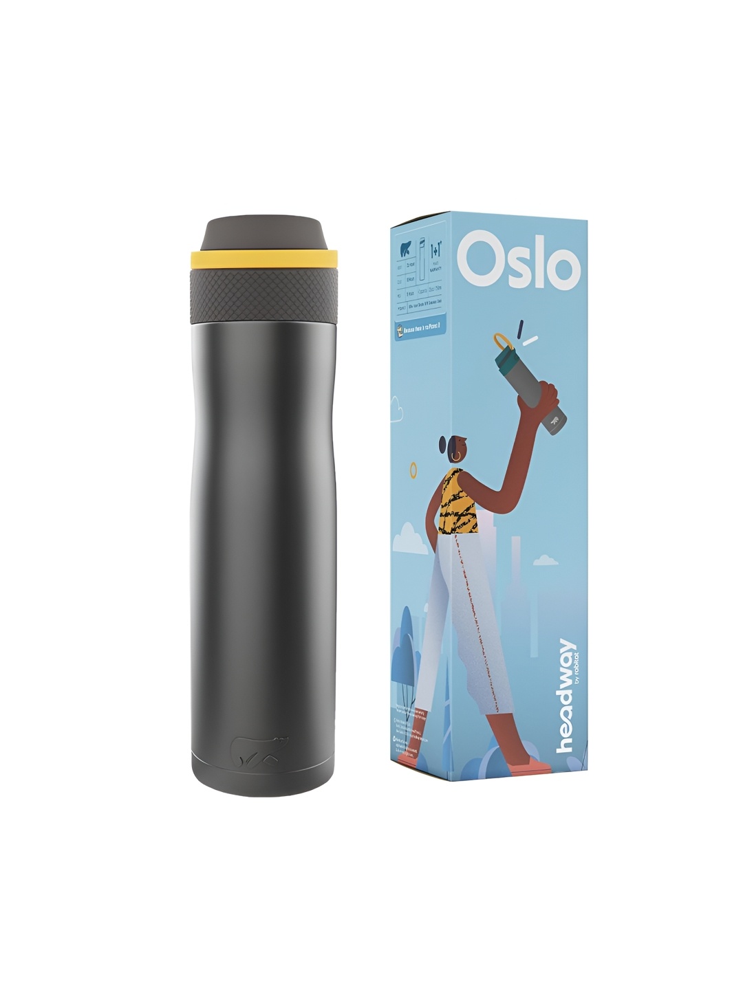 

Headway Grey Single Stainless Steel Double Wall Vacuum Water Bottle