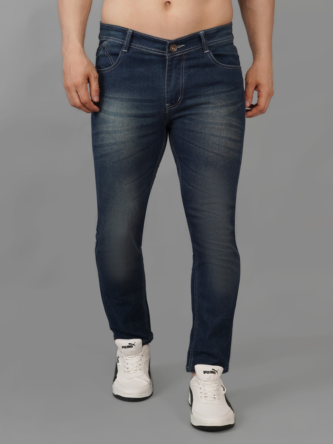 

DAKWINS Men Heavy Fade Jeans, Blue
