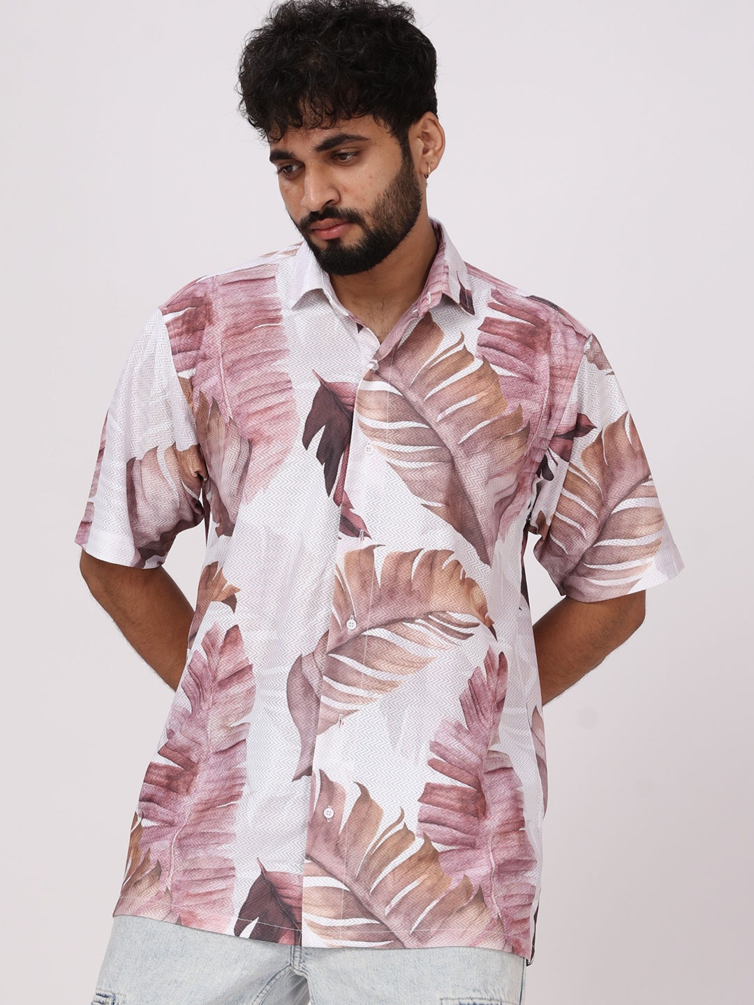 

BROWN BROTHERS Unisex Relaxed Opaque Printed Casual Shirt, Multi
