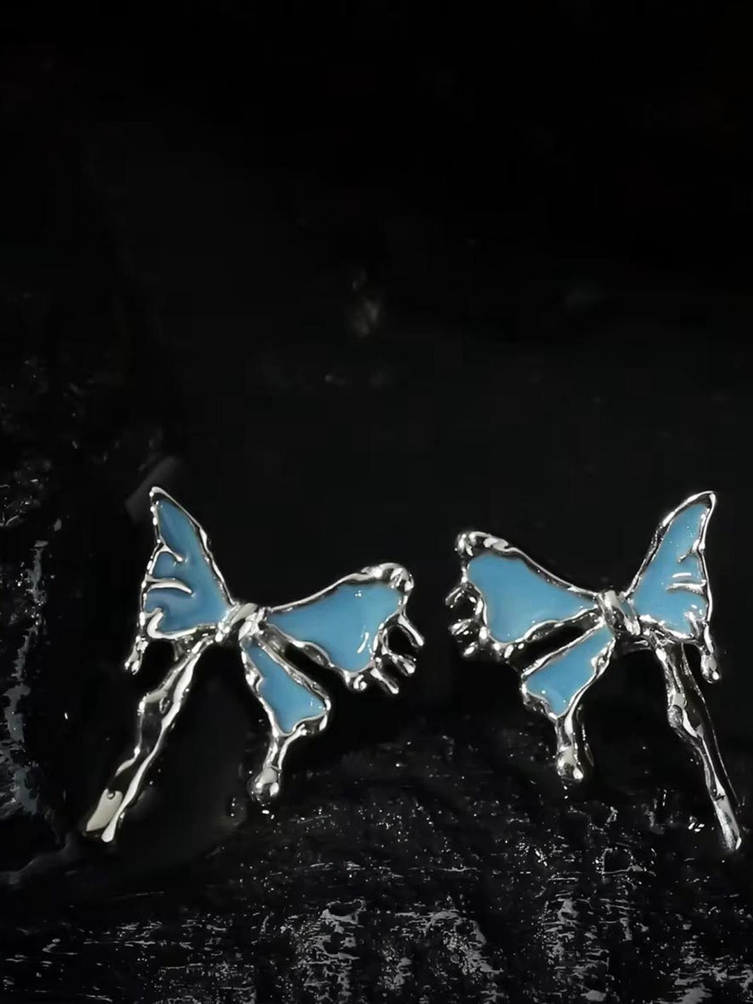 

TANLOOMS Korean Set Of 3 Silver-Plated Quirky Shaped Studs, Gold