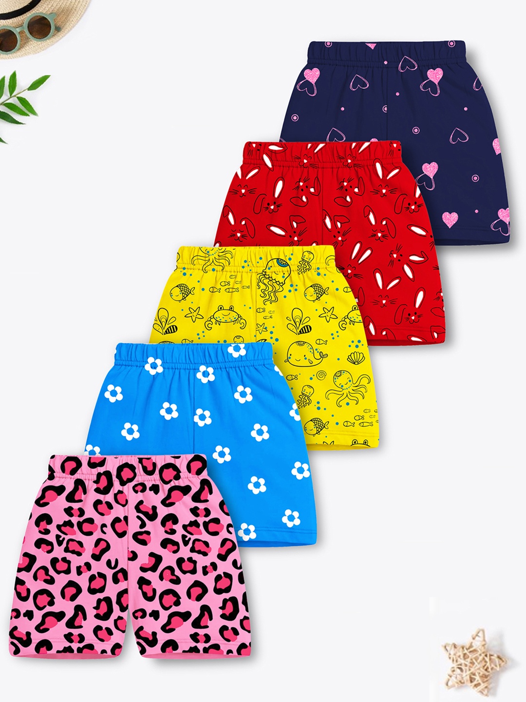 

YK X Trampoline Girls Printed Shorts, Pink