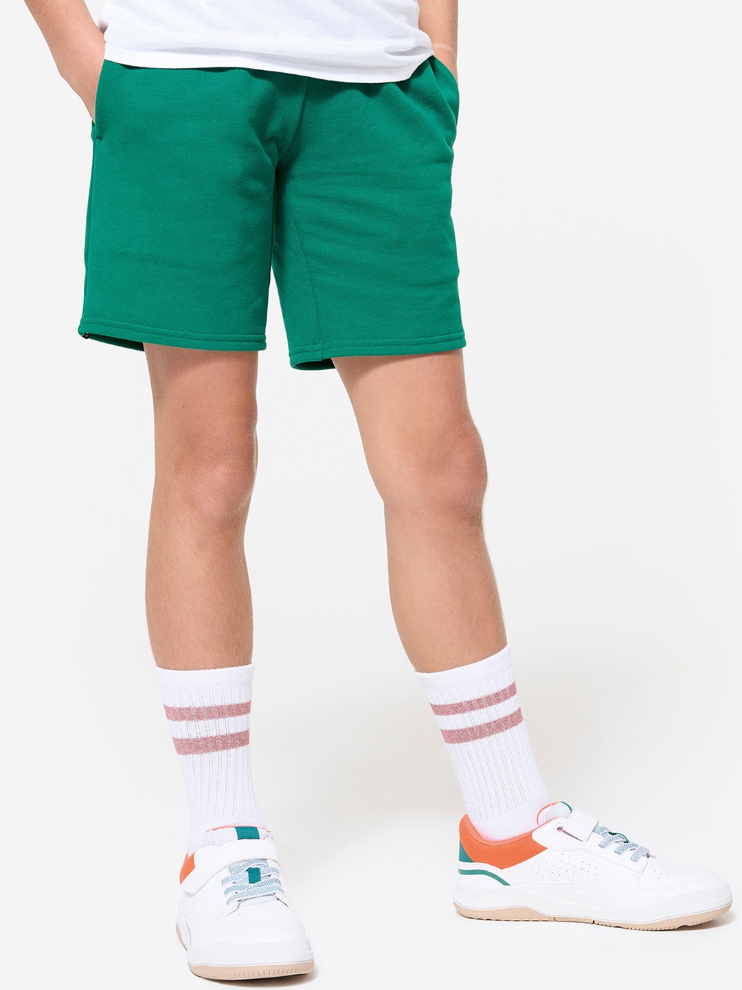 

Domyos By Decathlon Kids' Unisex Multisport Cotton Shorts - Alpine Green