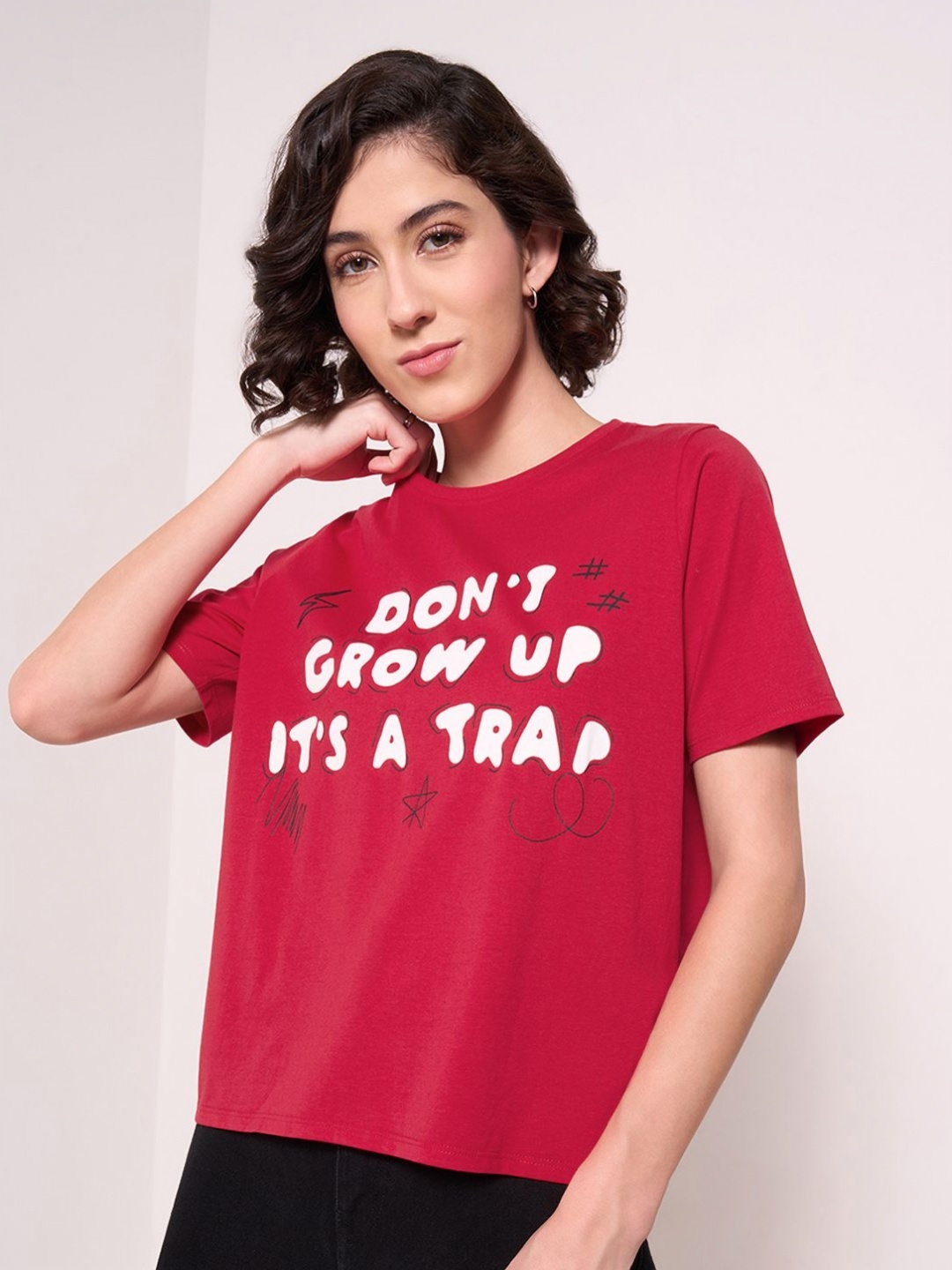 

People Women Pockets T-shirt, Red