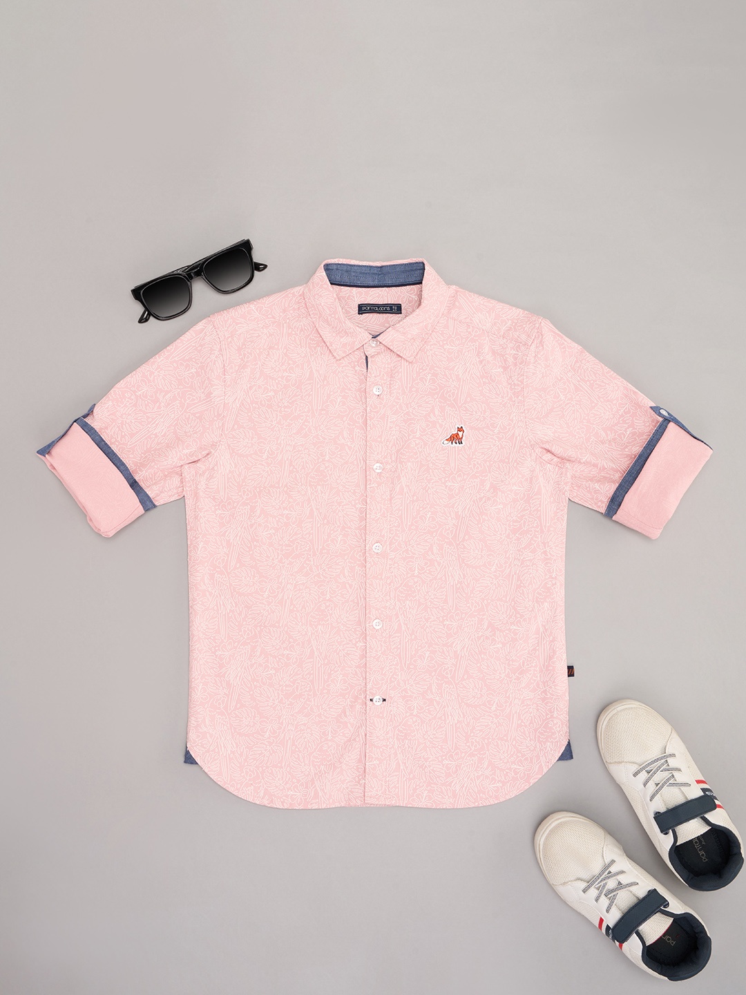 

Pantaloons Junior Boys Opaque Party Shirt, Pink