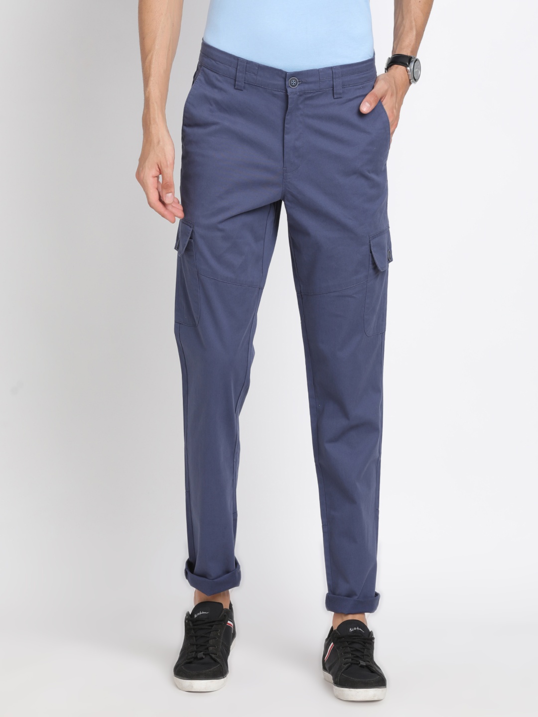 

Turtle Men Relaxed Tapered Fit Chinos Trousers, Blue