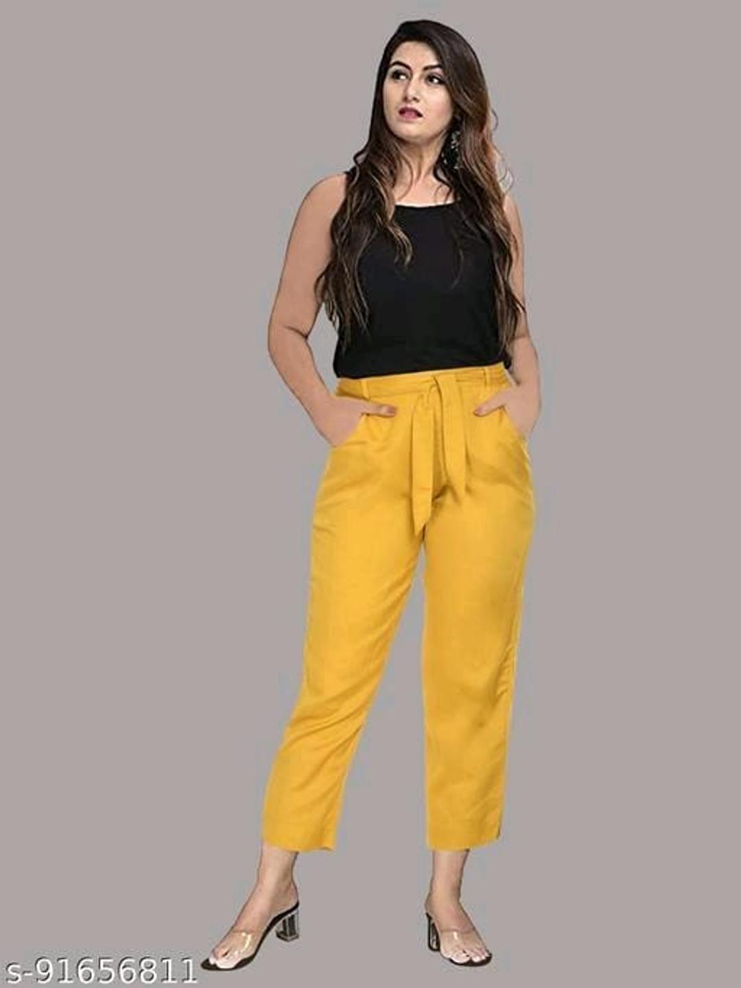 

OUTER WEAR AYAM EXPORTS Women Trousers, Yellow