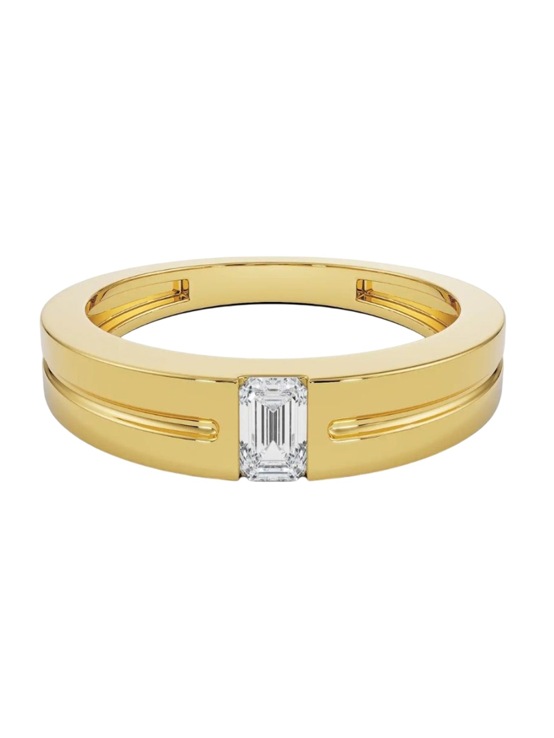 

Emori Sleek Emerald Men's Diamond Ring, Gold