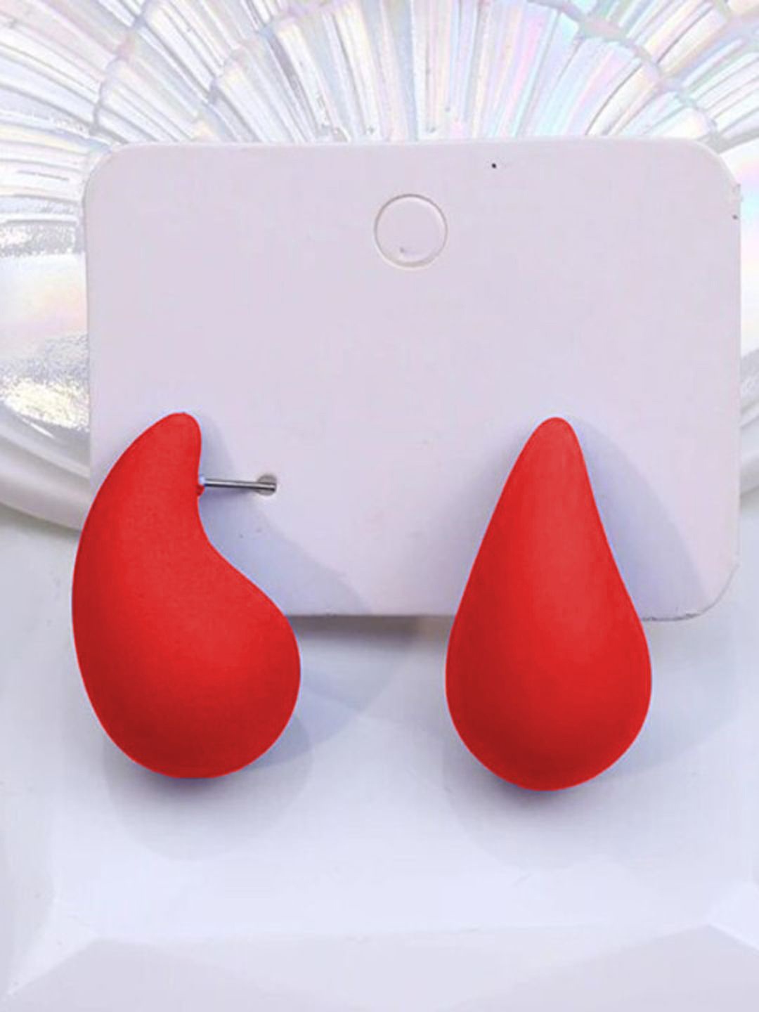 

Krelin Teardrop Shaped Drop Earrings, Red
