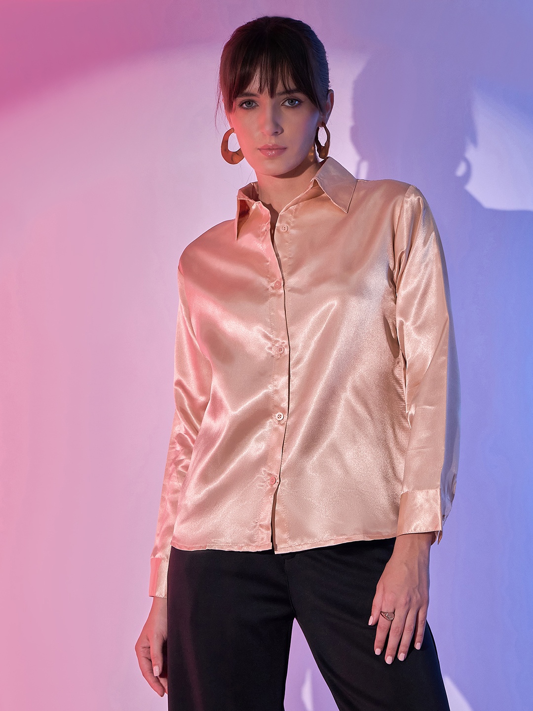 

DIMPY GARMENTS Women Standard Opaque Formal Shirt, Beige