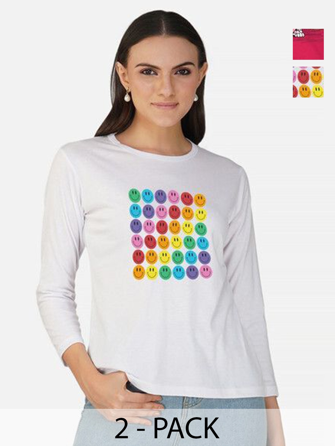 

Metronaut Women 2 Printed Bio Finish Applique T-shirt, White