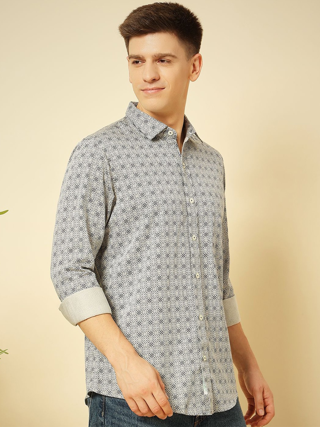 

ENSPYR Men Opaque Printed Casual Shirt, Black
