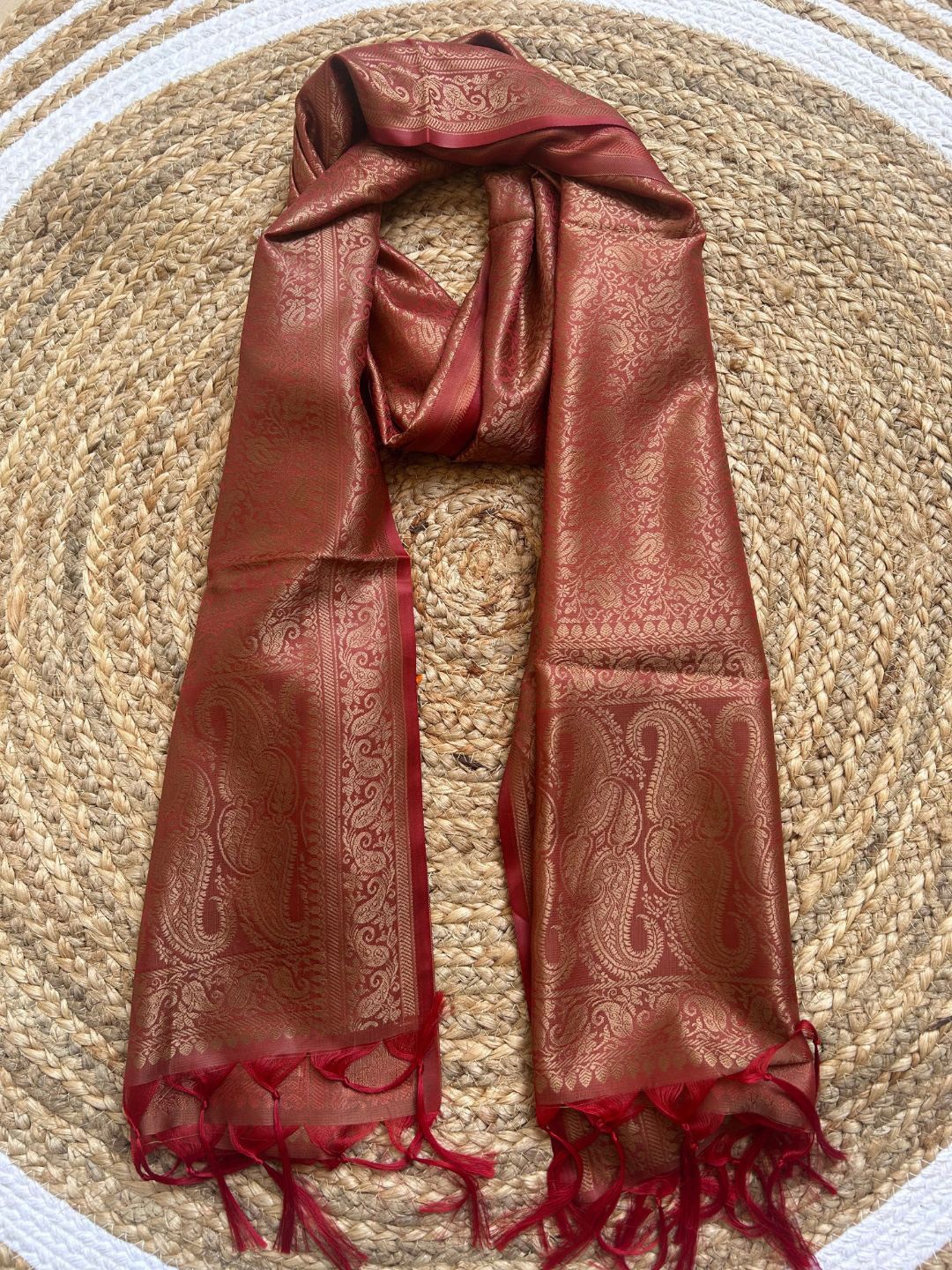 

Weave Owl Women Woven Design Stole, Maroon