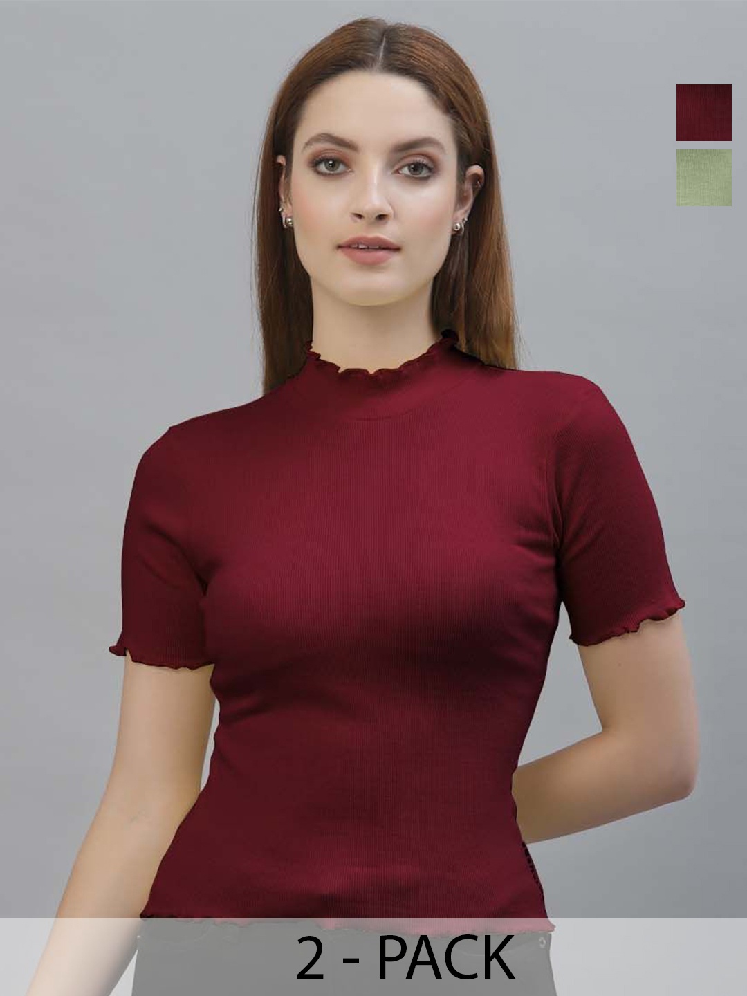 

Friskers Cotton Crop Top, Maroon