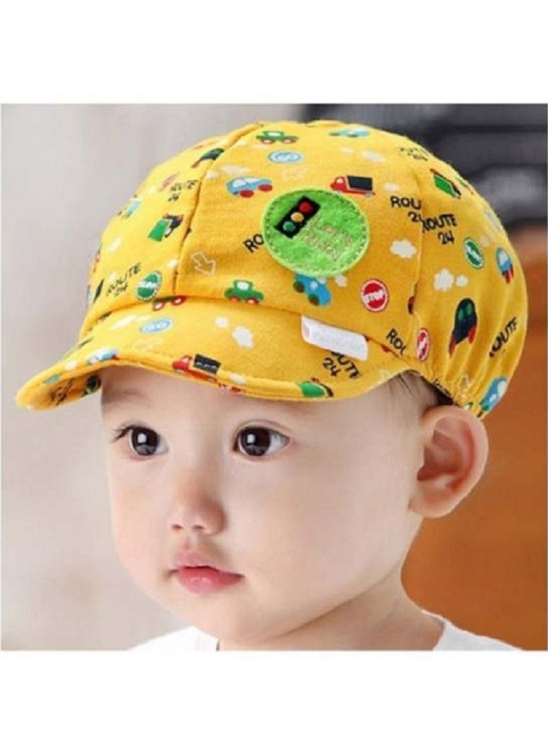 

Ziory Unisex Kids Printed Baseball Cap, Yellow