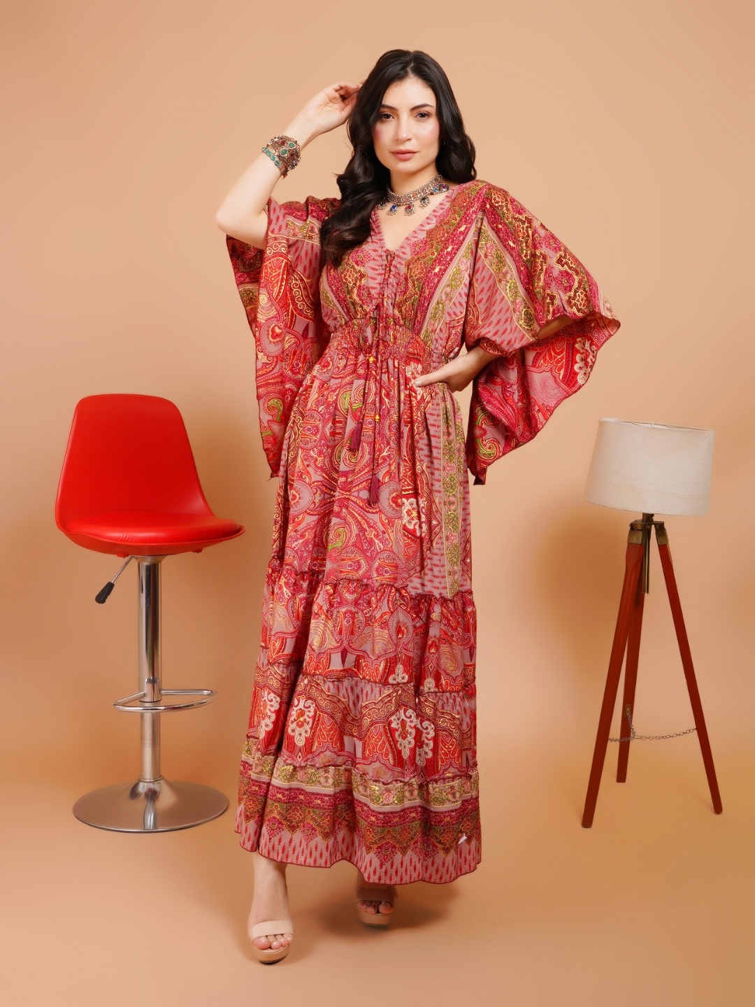 

Boholyfe Rose Serenity Boho Maxi Dress, Maroon