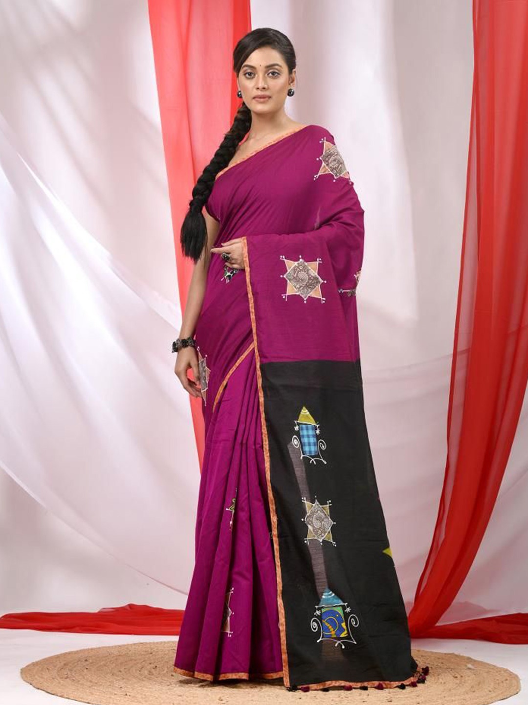 

VIBHAVARI Ethnic Motifs Saree, Purple