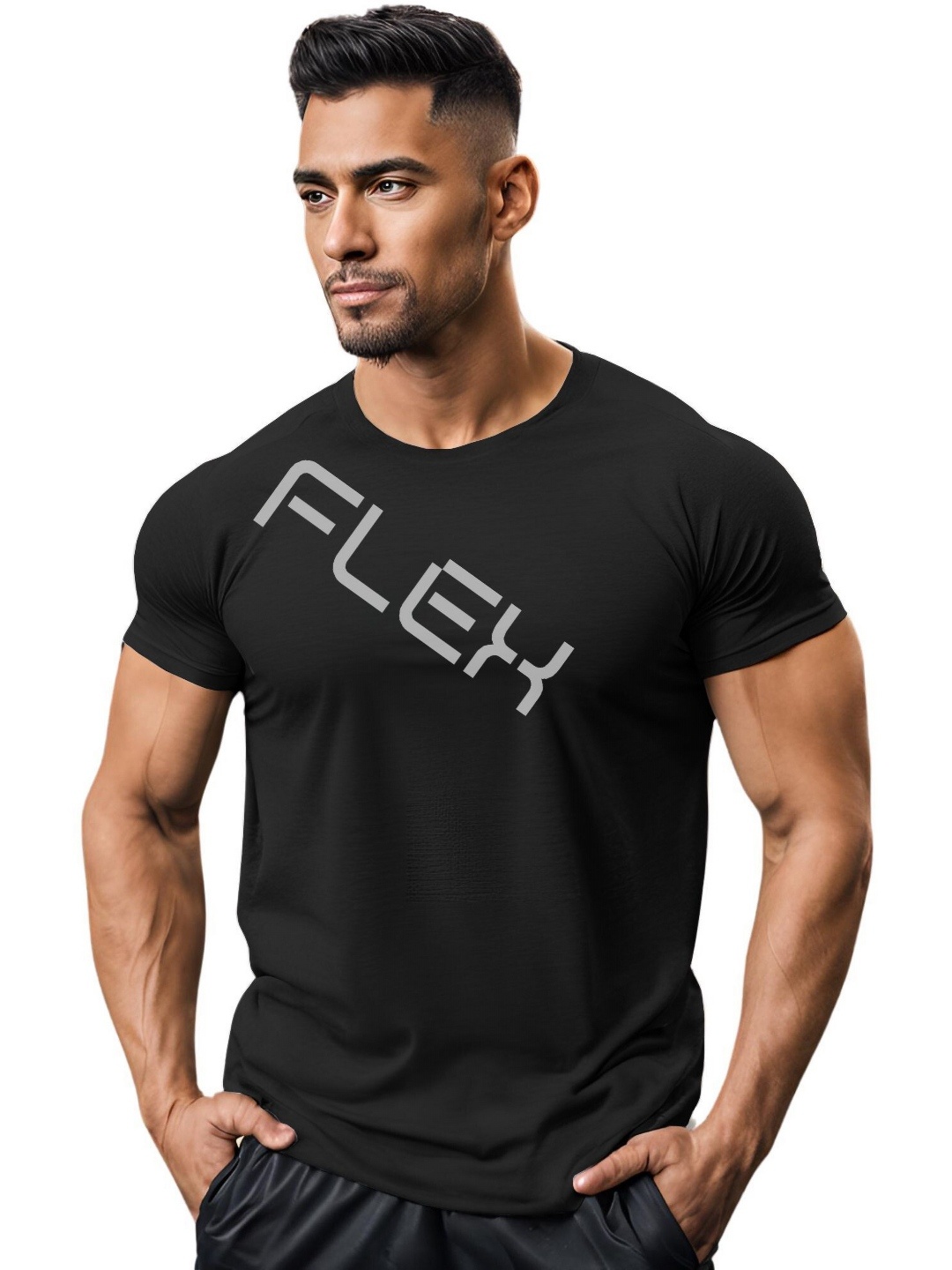 

3Colors Men Moisture Wicking Pockets T-shirt, Black