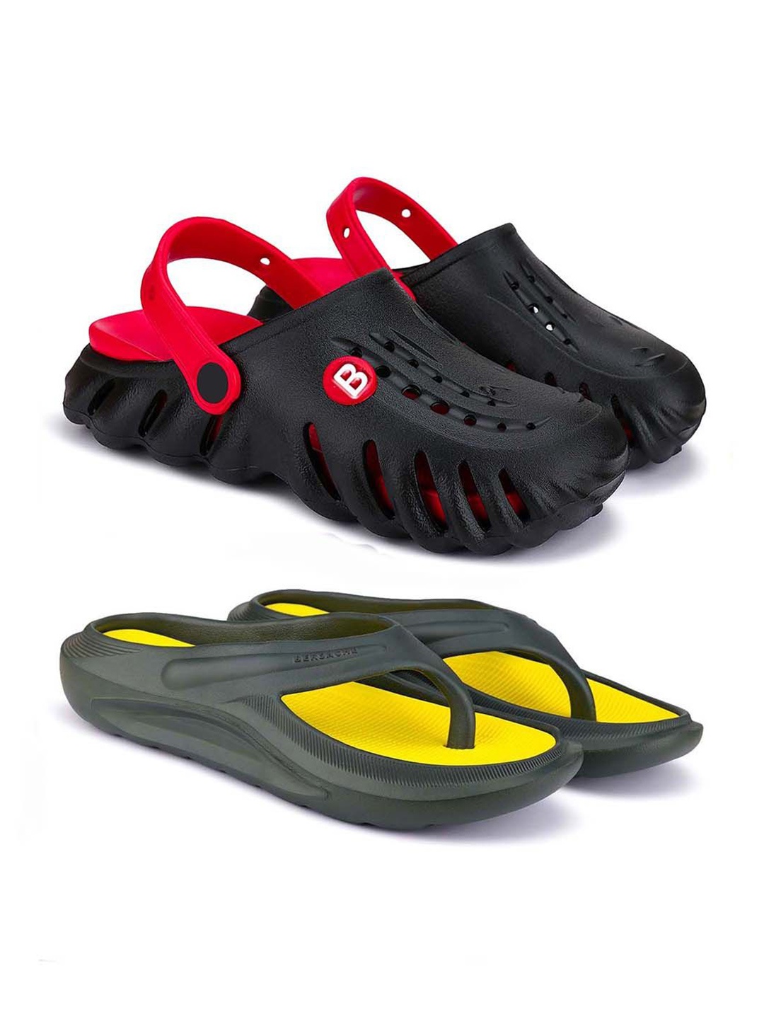 

BERSACHE Men Clogs, Red