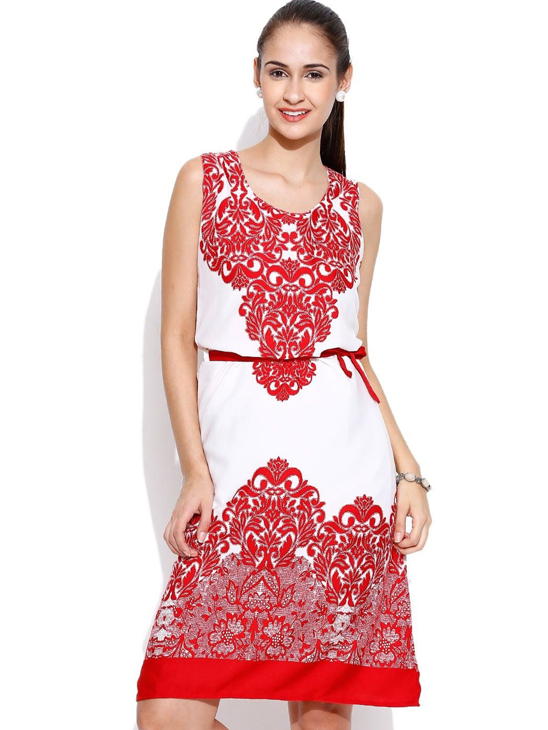 

Moda Rapido Print Crepe A-Line Dress, Red