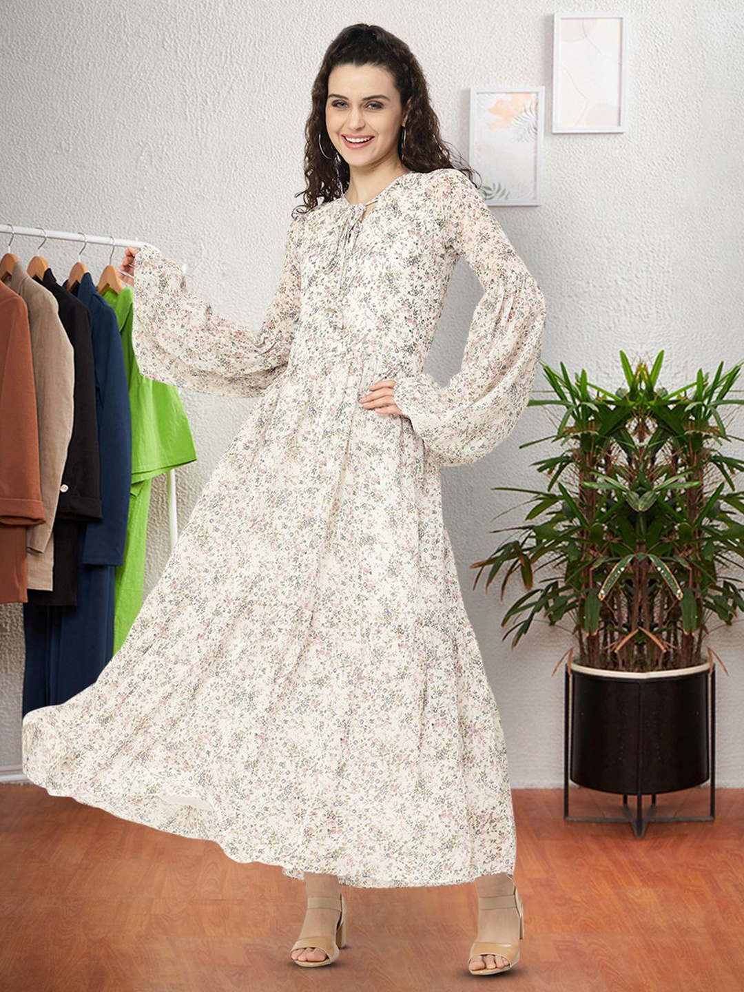 

Moda Rapido Floral Print Applique Fit & Flare Dress, Multi