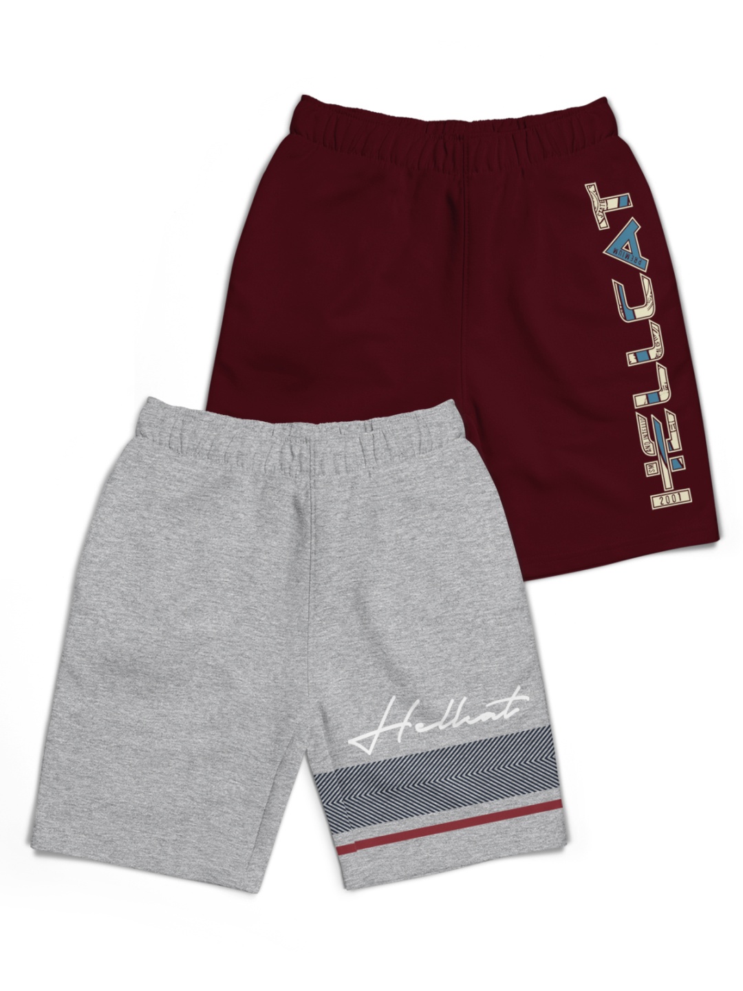 

HELLCAT Boys Typography Printed Shorts, Maroon