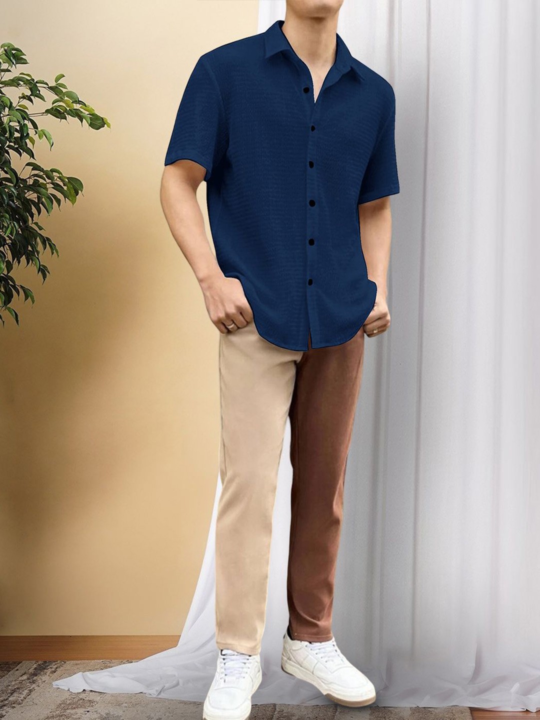 

Moda Rapido Men Original Opaque Casual Shirt, Blue