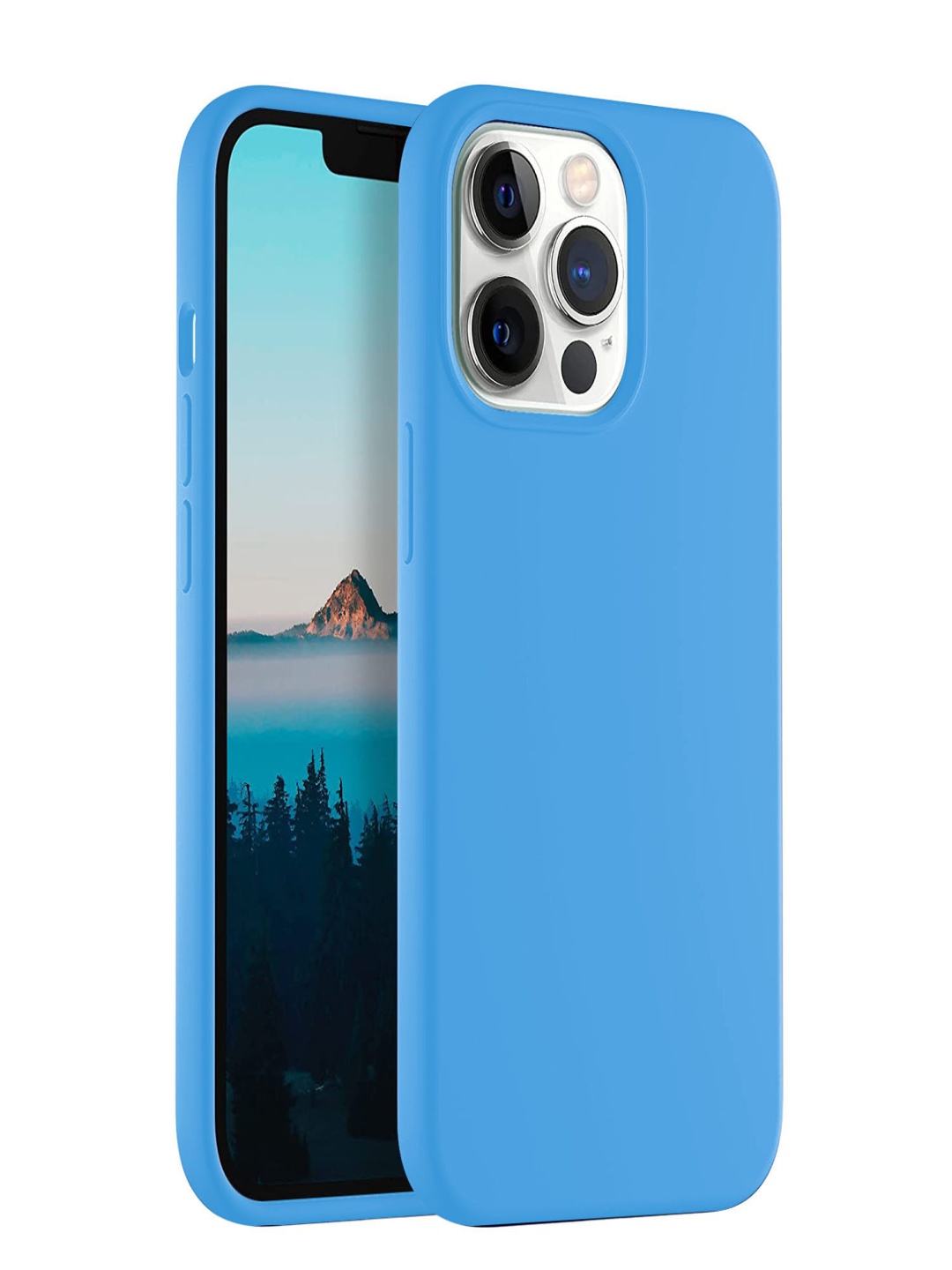 

LIRAMARK Solid Printed iPhone 13 Pro Back Case Mobile Accessories, Blue