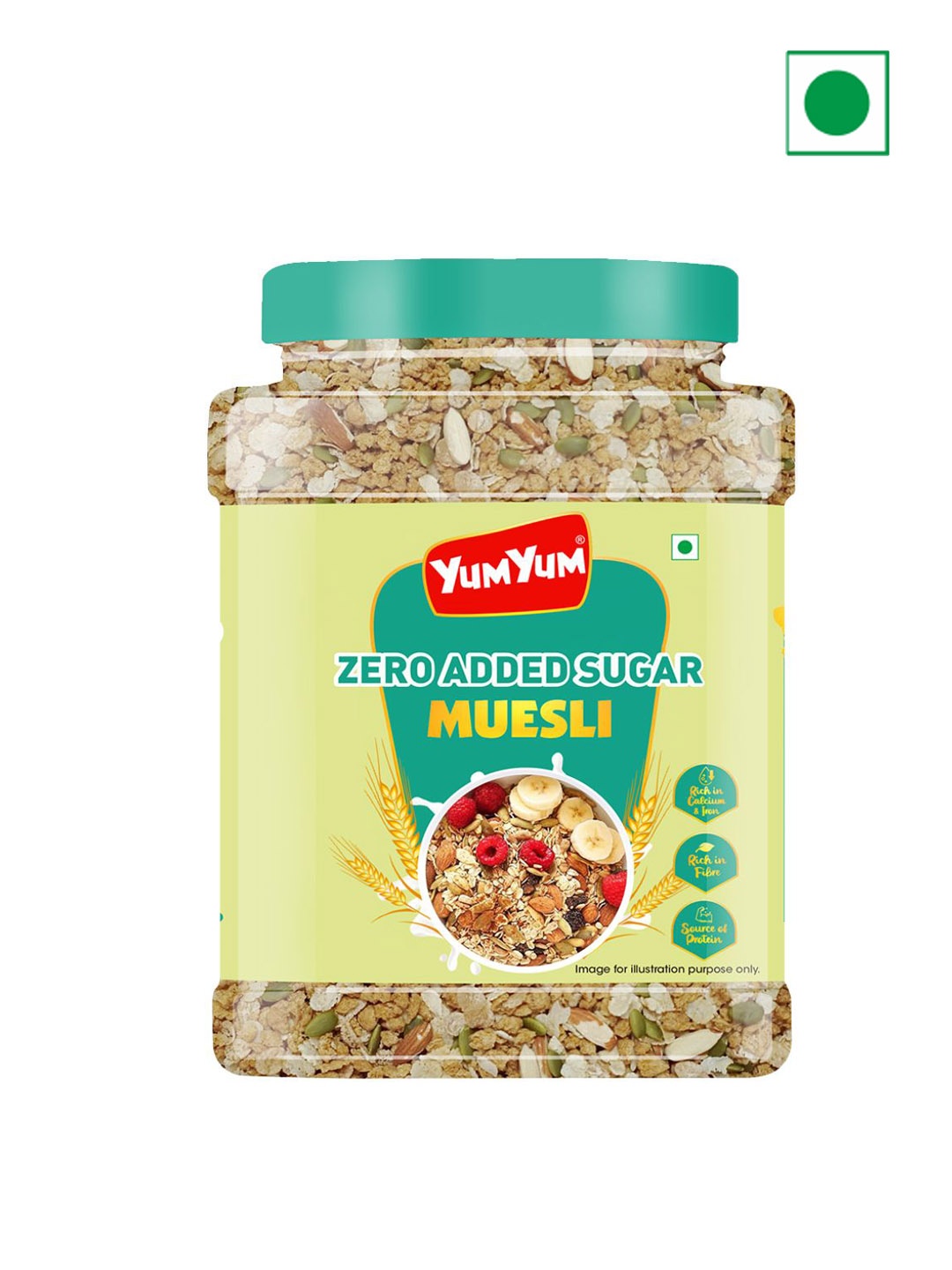 

YUM YUM Zero Added Sugar Muesli 700g, Green