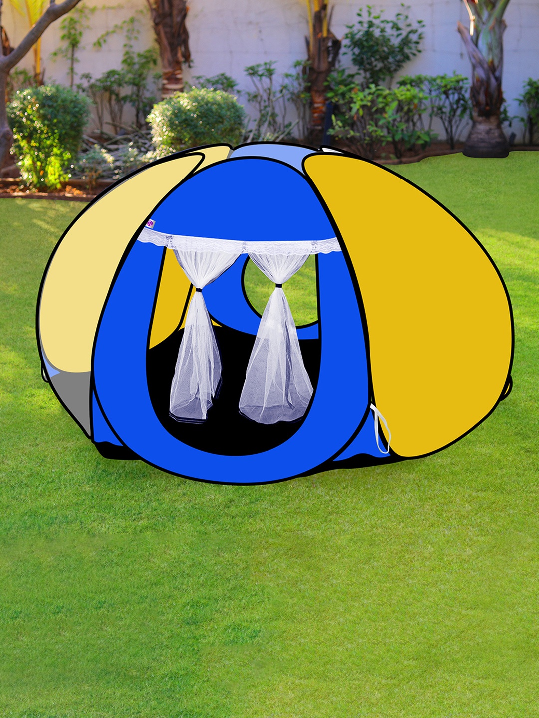 

Silver Shine Kids Colourblocked Foldable Tent, Blue